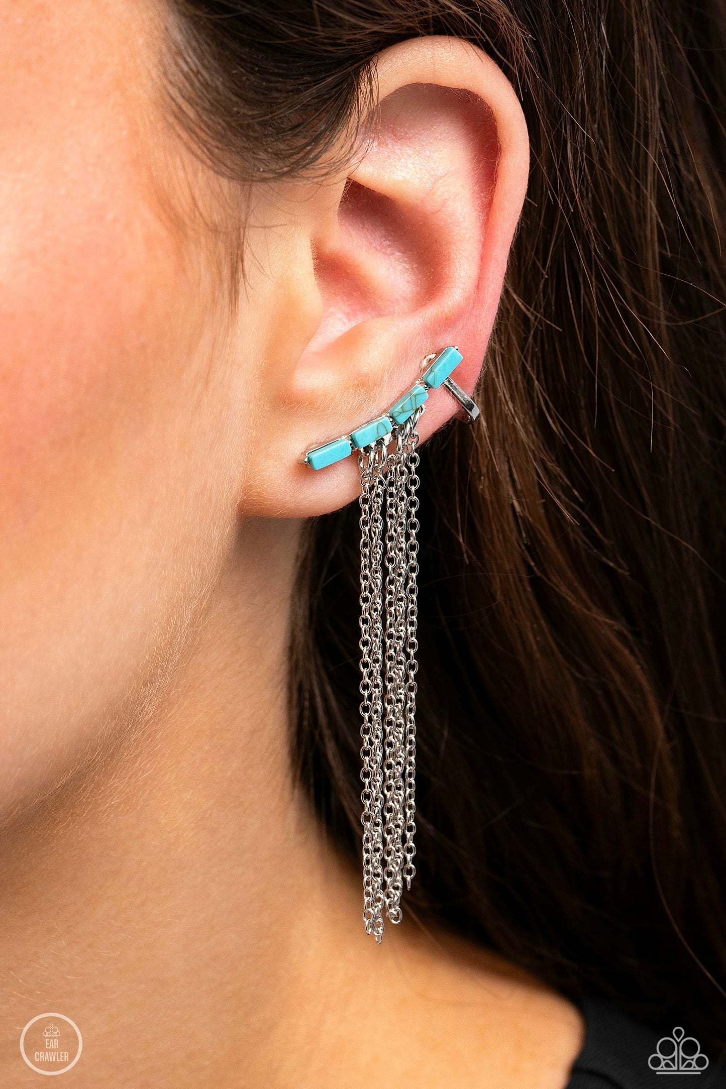 Fault Line Fringe - Blue Fringed Earrings