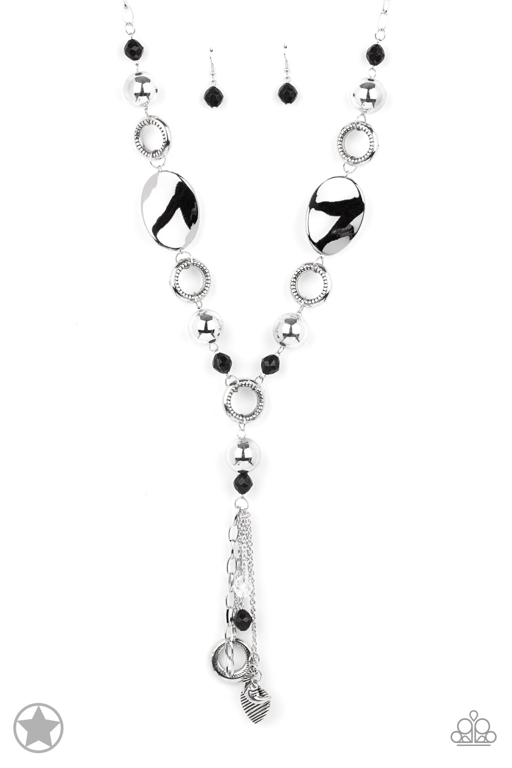 Total Eclipse Of the Heart - Black Crystallized Beads Necklace