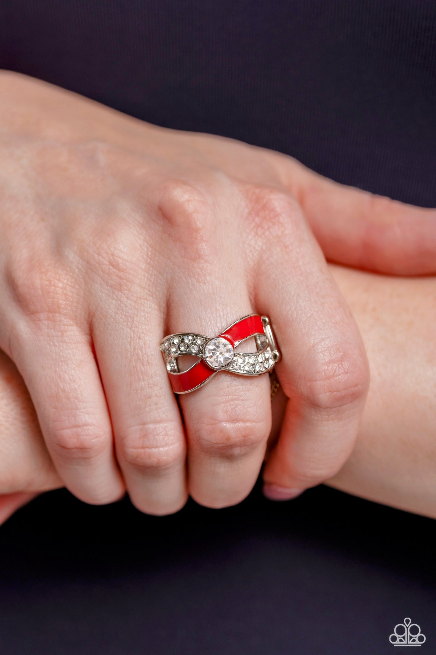 CROSSED and Found - White Rhinestone Ring