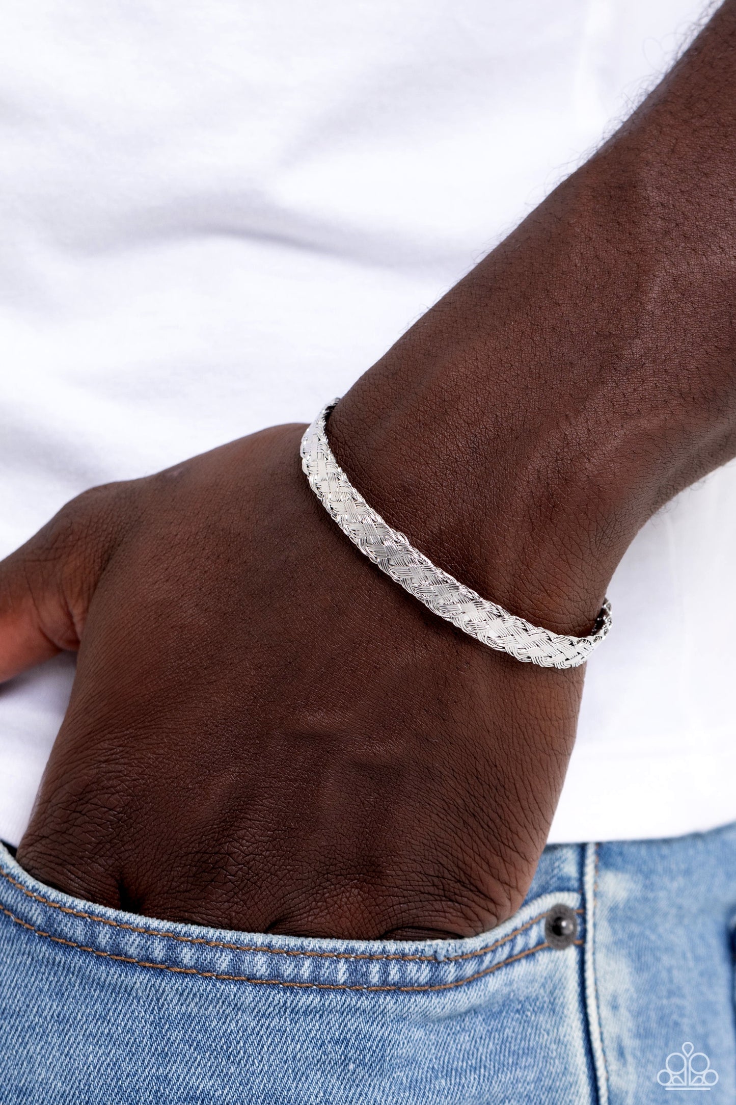 Cable Couture - Men Silver Wire Cuff Bracelet
