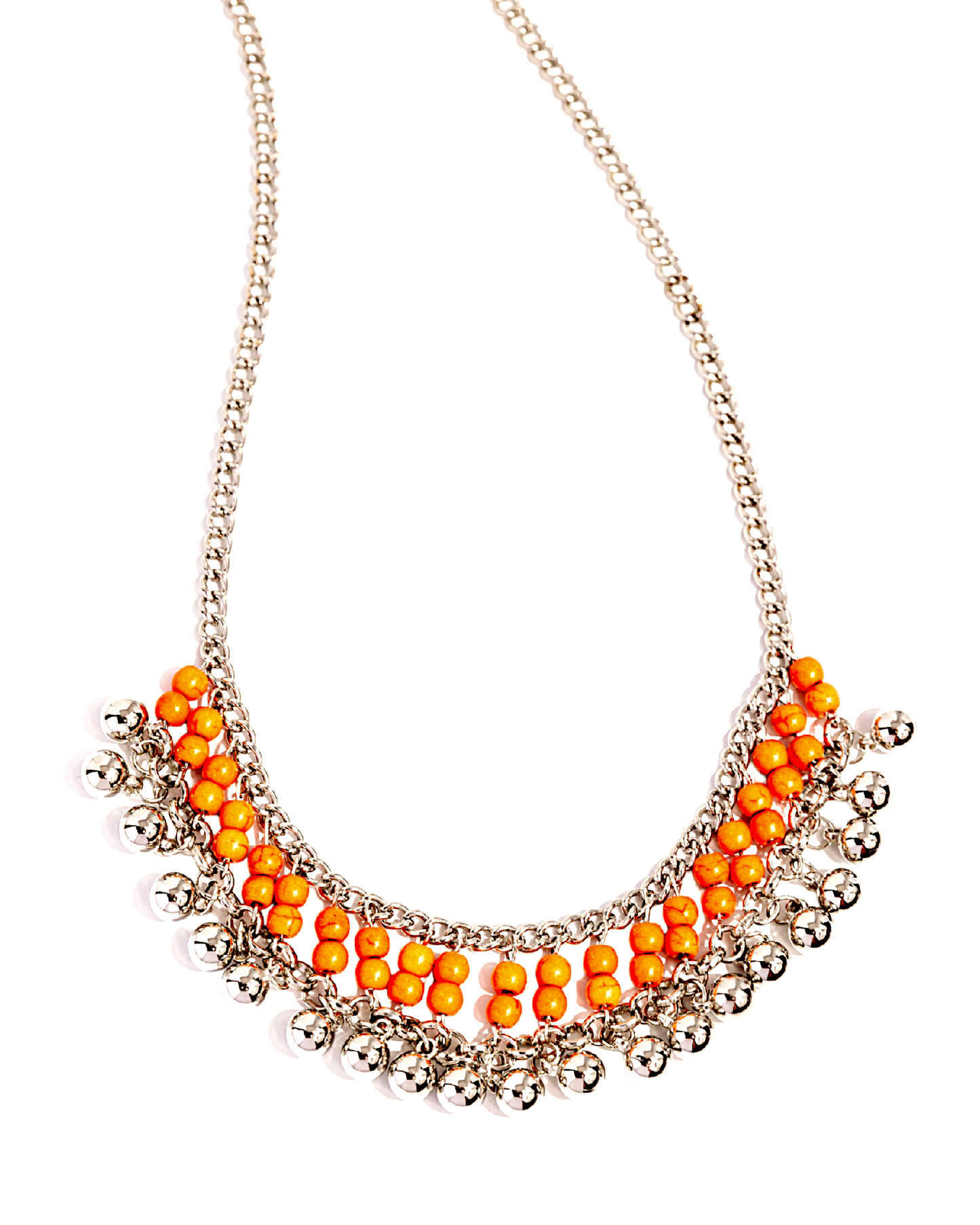 Beaded Bliss - Orange Necklace