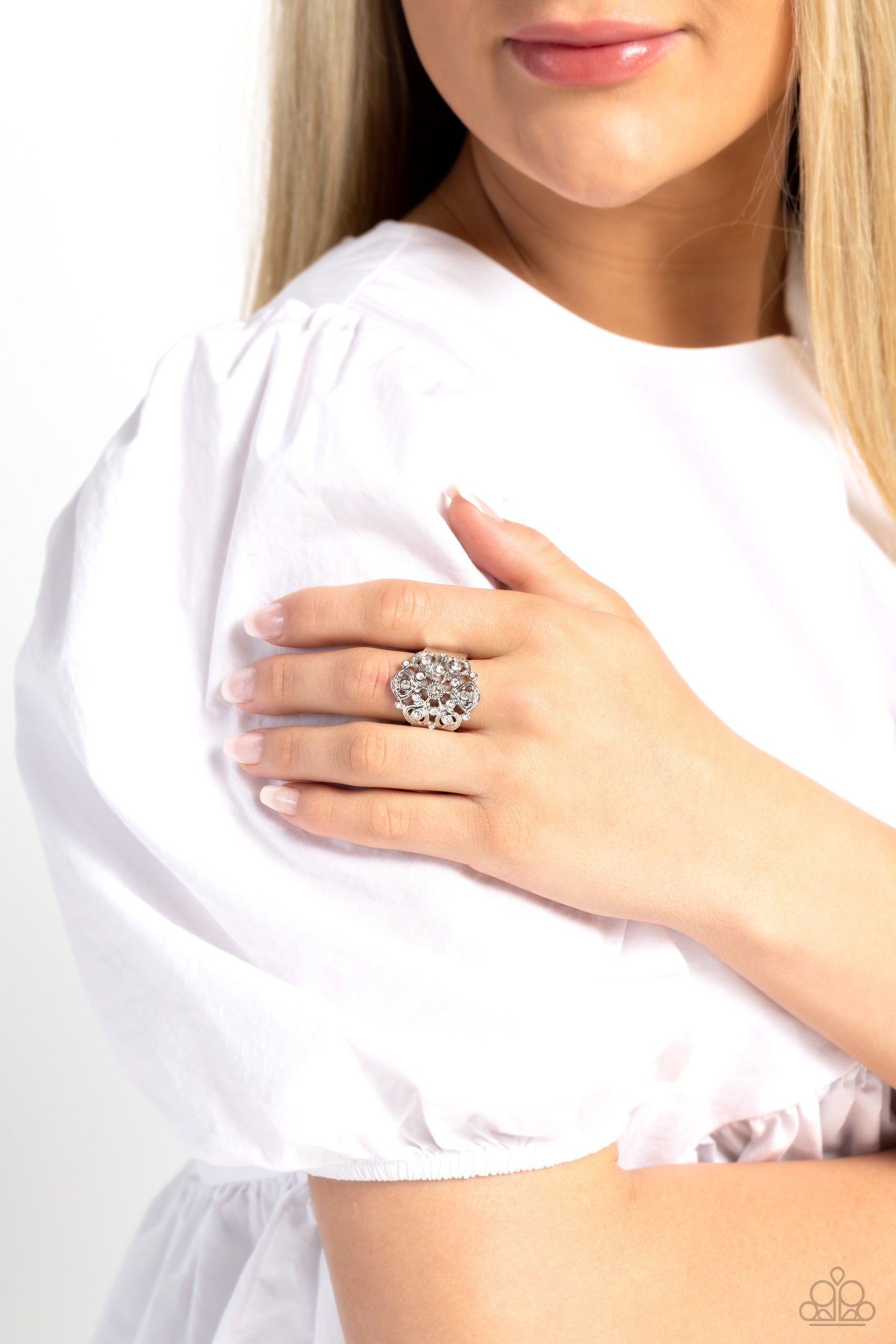 Intricate Influence - White Female Ring