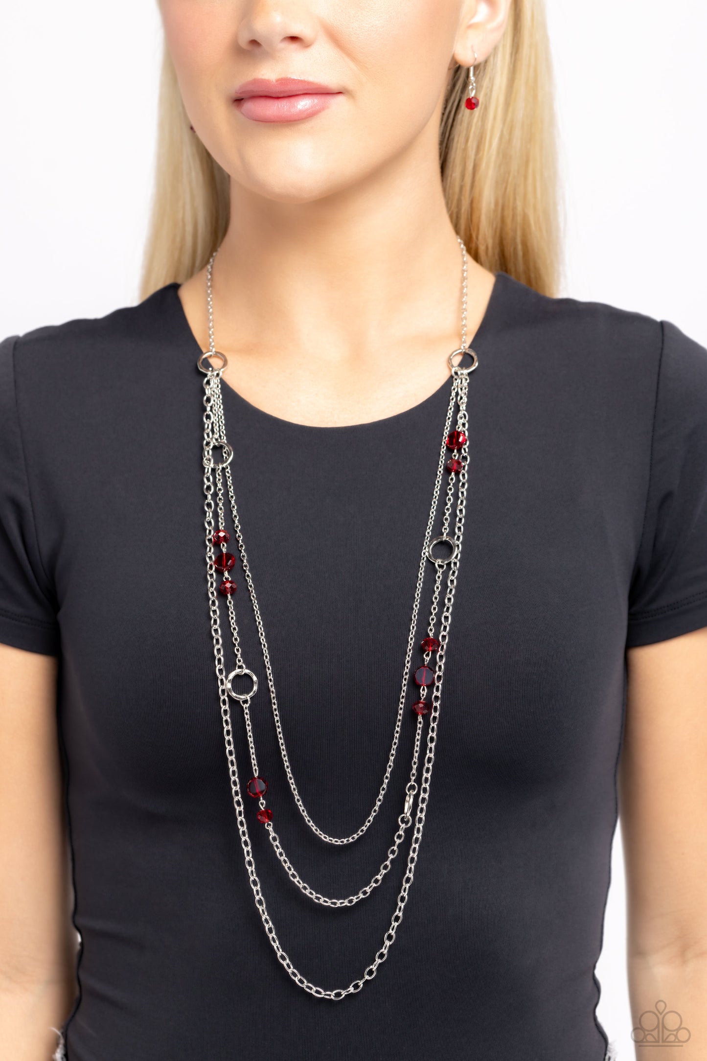 Starry-Eyed Eloquence - Red Female Necklace