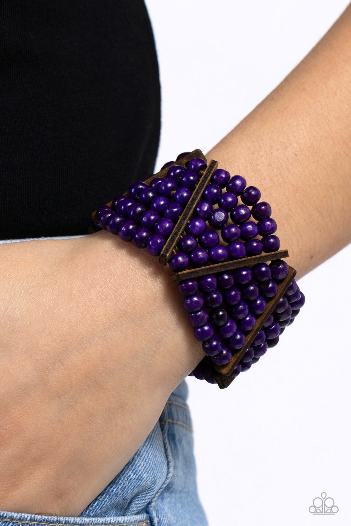 Way Off TROPIC - Purple Wooden Bracelet