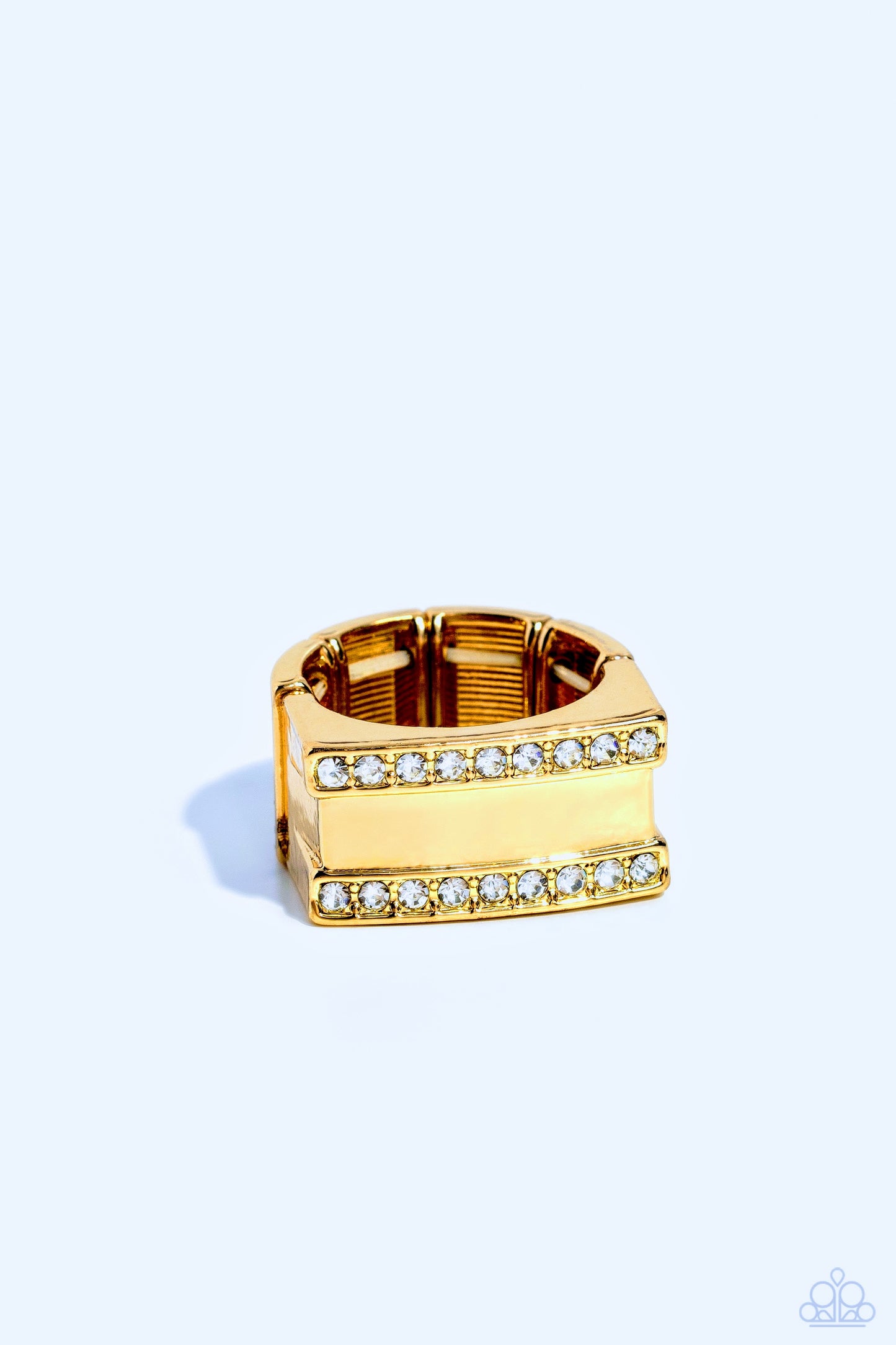 Victory - Gold Rhinestone Men's Ring
