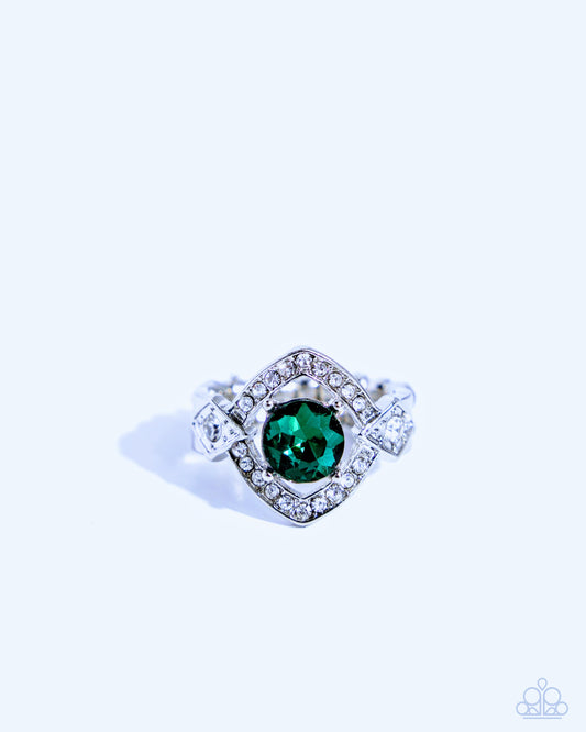 Undefeated Dazzle - Green Rhinestone Ring