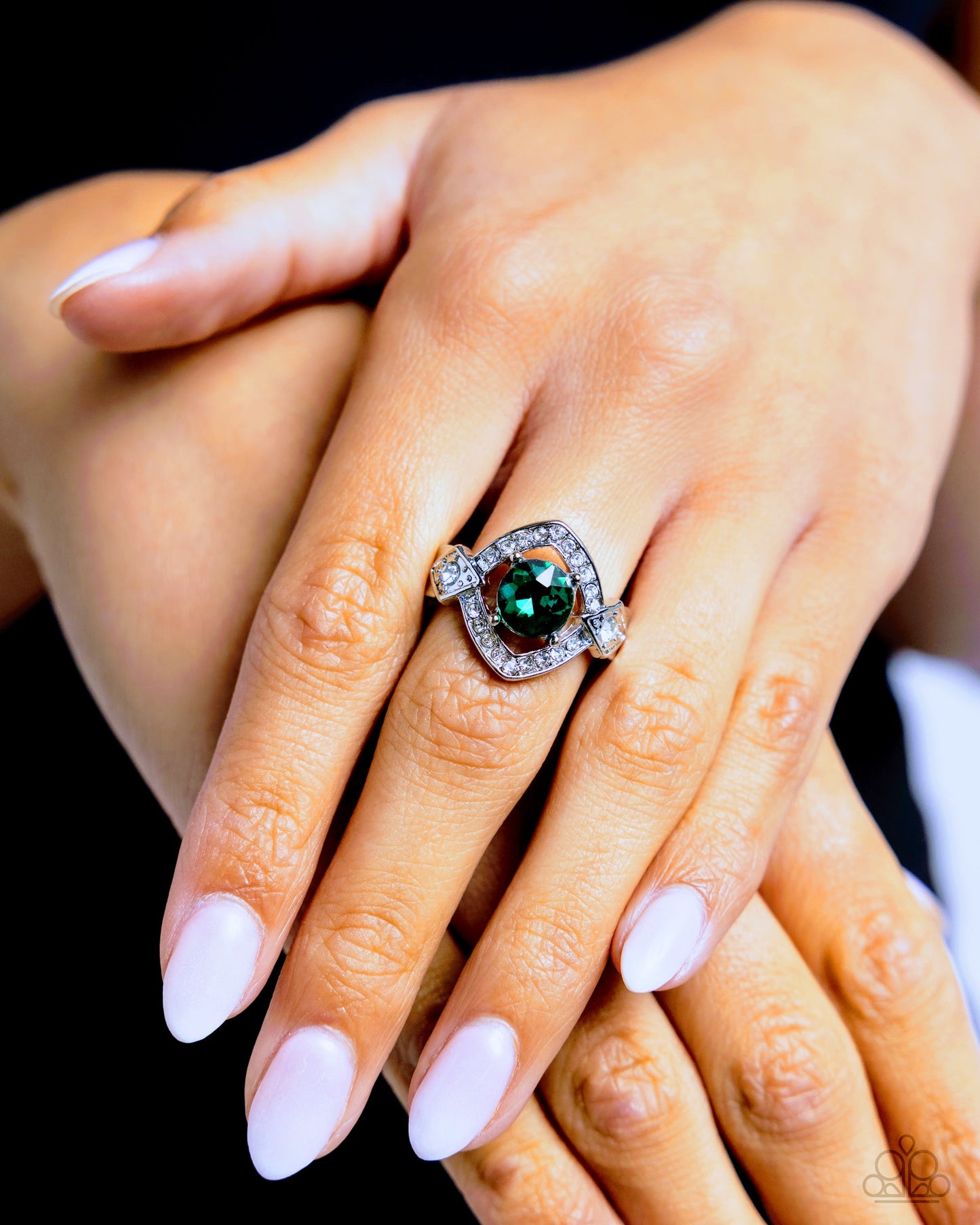 Undefeated Dazzle - Green Rhinestone Ring