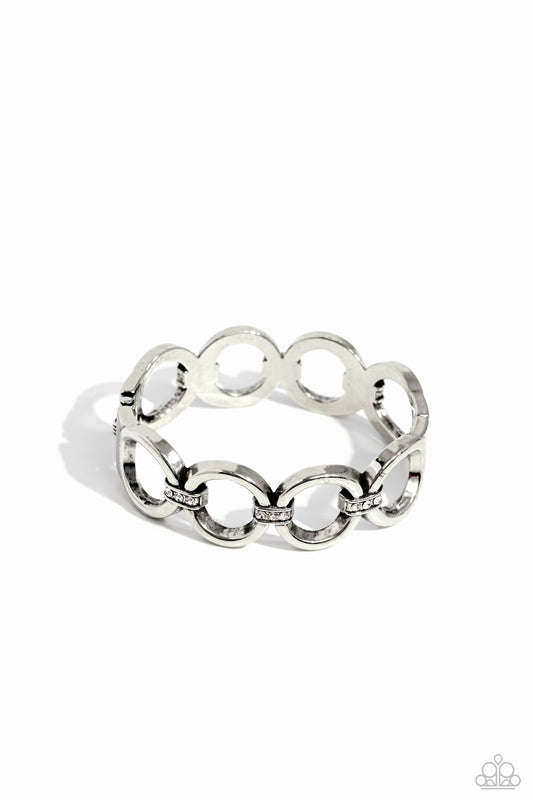 Chic Collection - White Rhinestone Bracelet