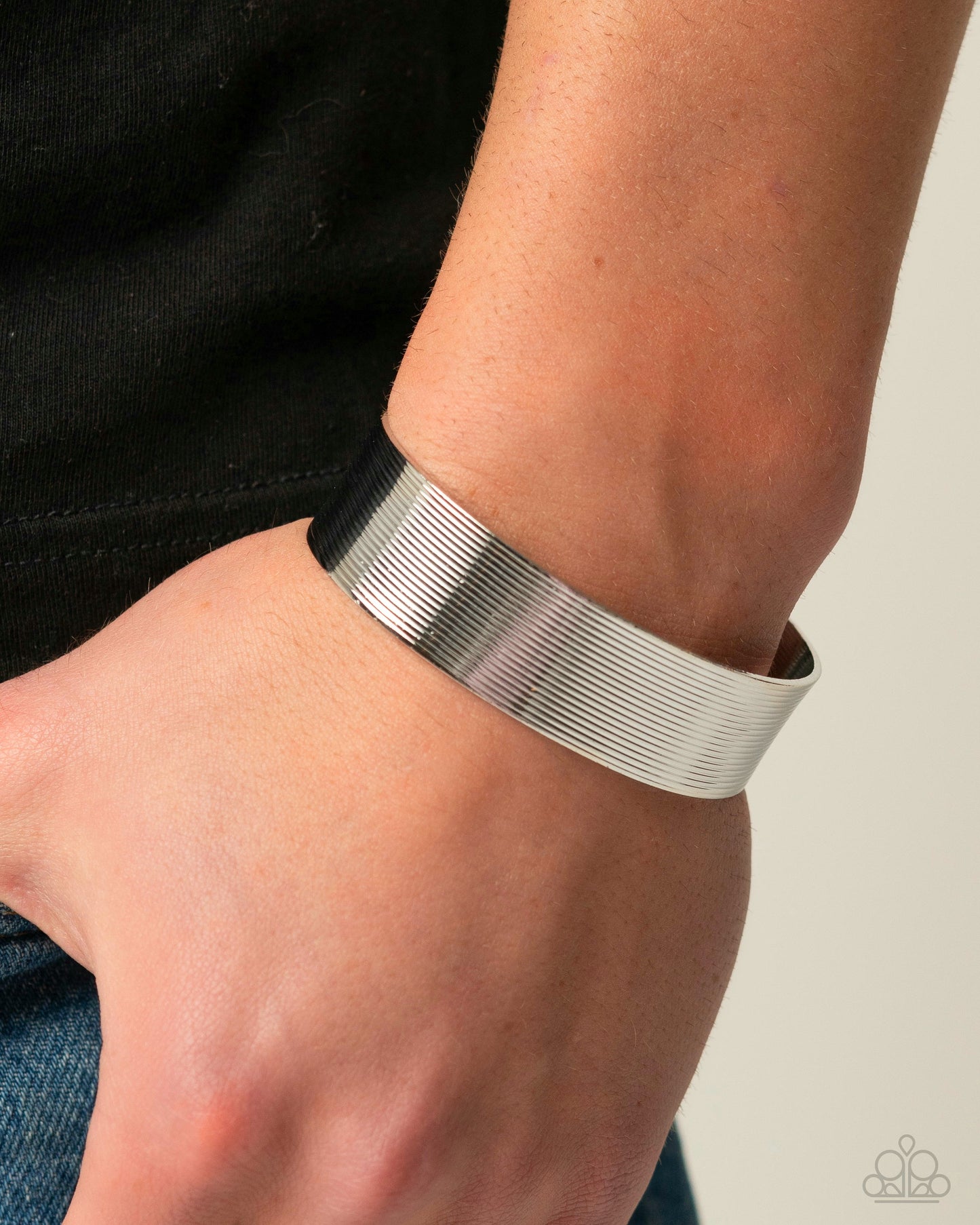 Linear Layers - Silver Men's Bracelet
