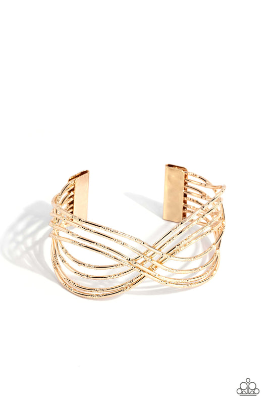 WIRE Away - Gold Cuff Bracelet