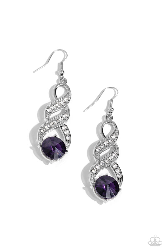 High-Ranking Royalty - Purple Gemstone Earrings