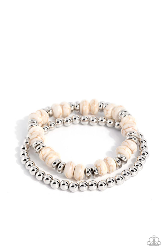 Secret Quarry - White Stone Bead Bracelet
