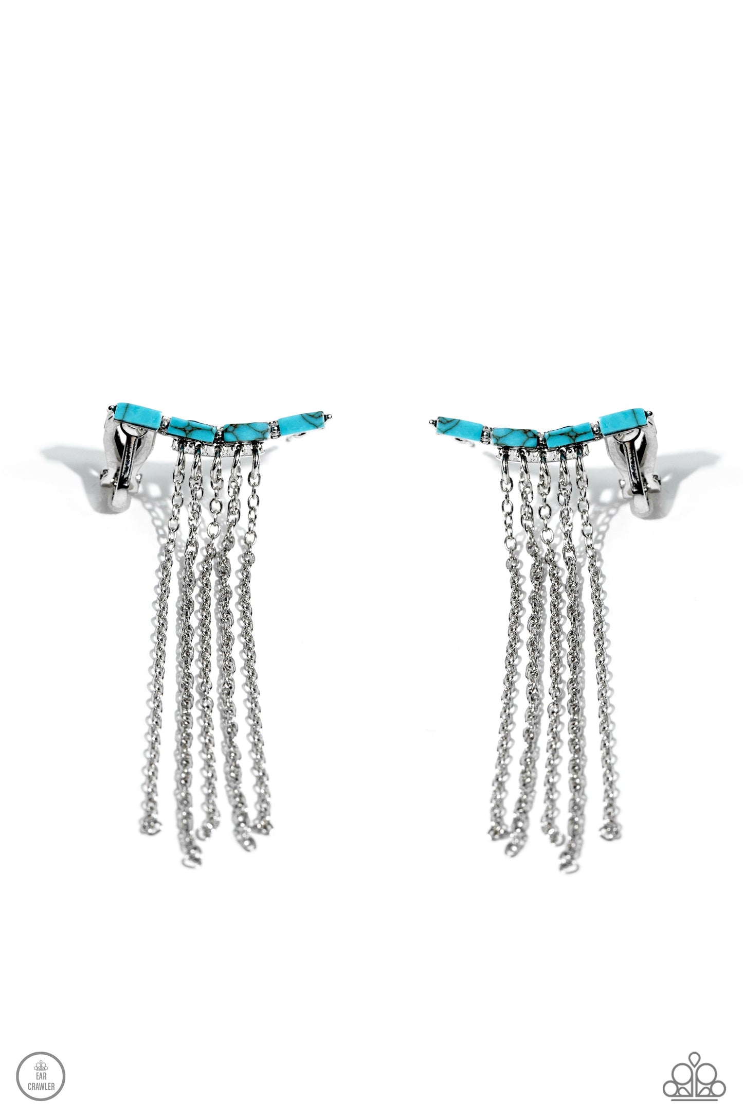 Fault Line Fringe - Blue Fringed Earrings