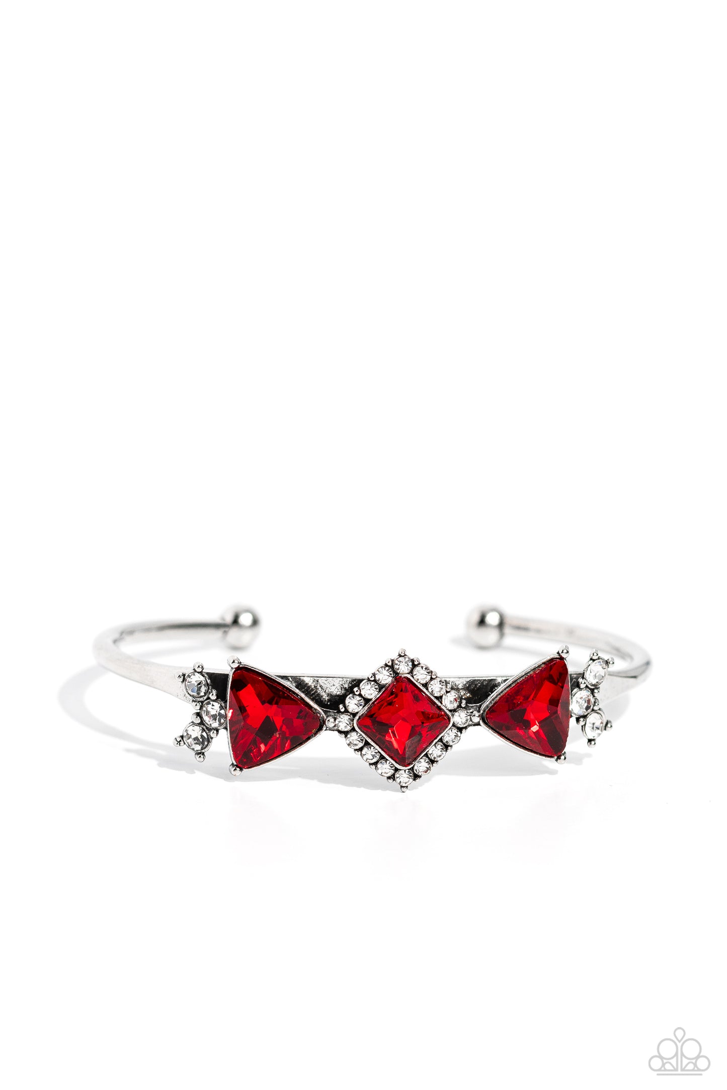 Strategic Sparkle - Red Glassy Bracelet