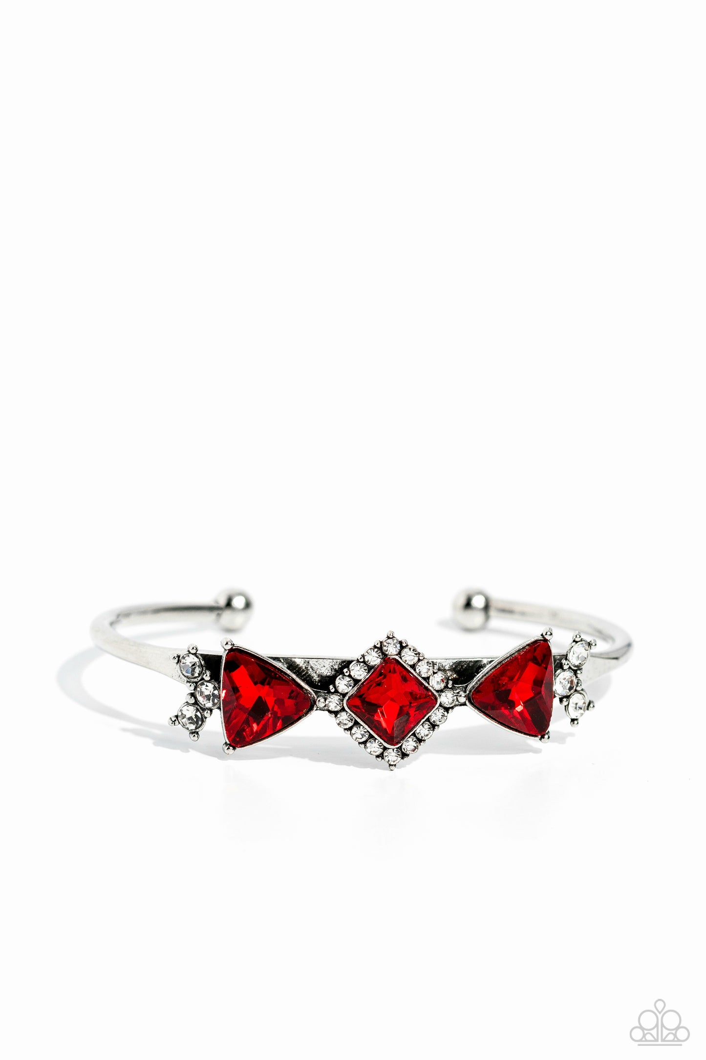 Strategic Sparkle - Red Glassy Bracelet