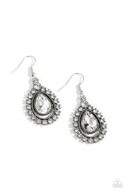Divinely Duchess - White Studded Earrings