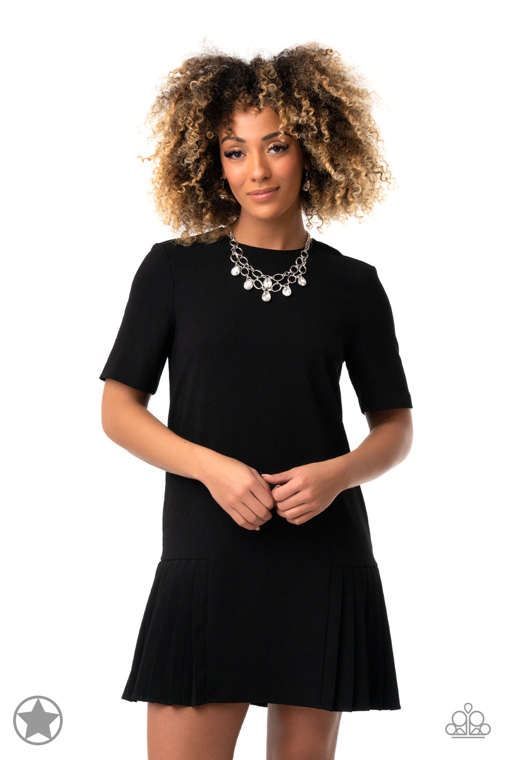 Show-Stopping Shimmer - White Silver Link Necklace