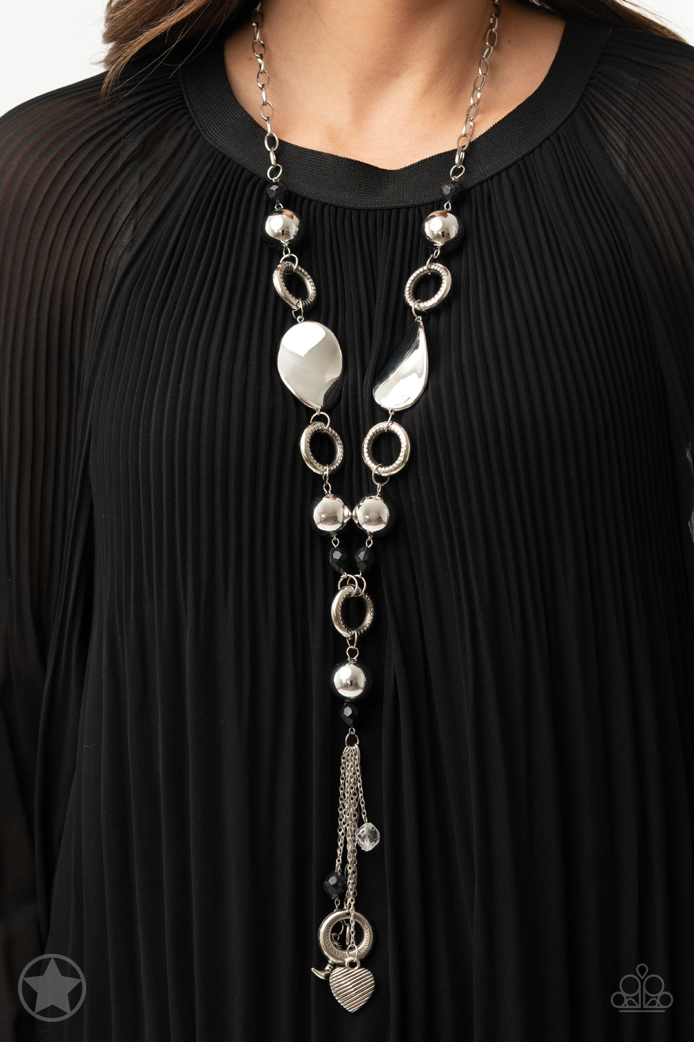 Total Eclipse Of the Heart - Black Crystallized Beads Necklace