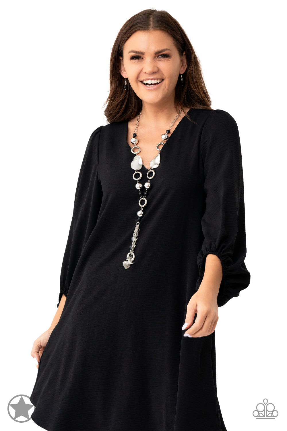 Total Eclipse Of the Heart - Black Crystallized Beads Necklace
