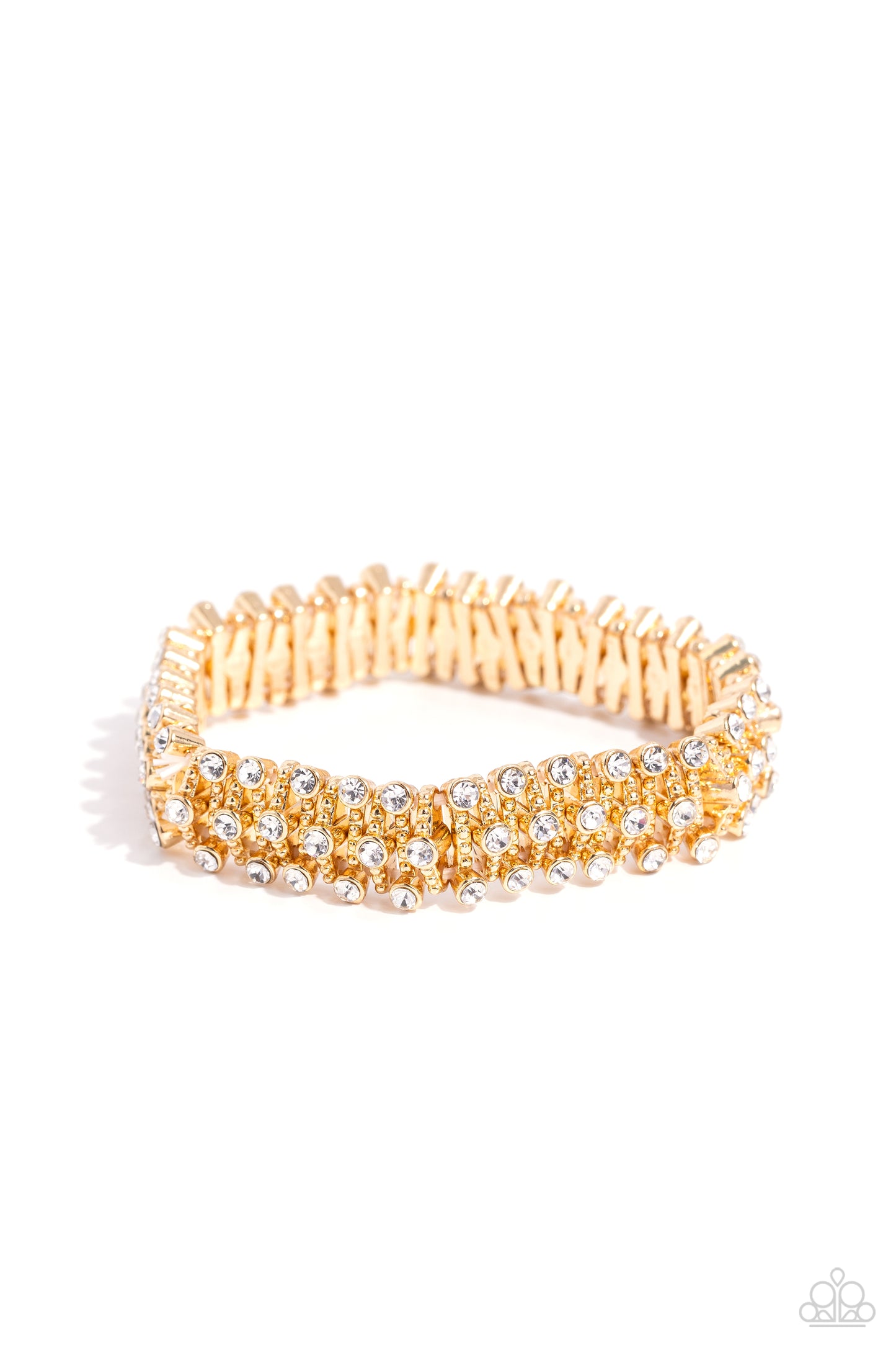 Corporate Confidence - Gold Beaded Rhinestone Bracelet