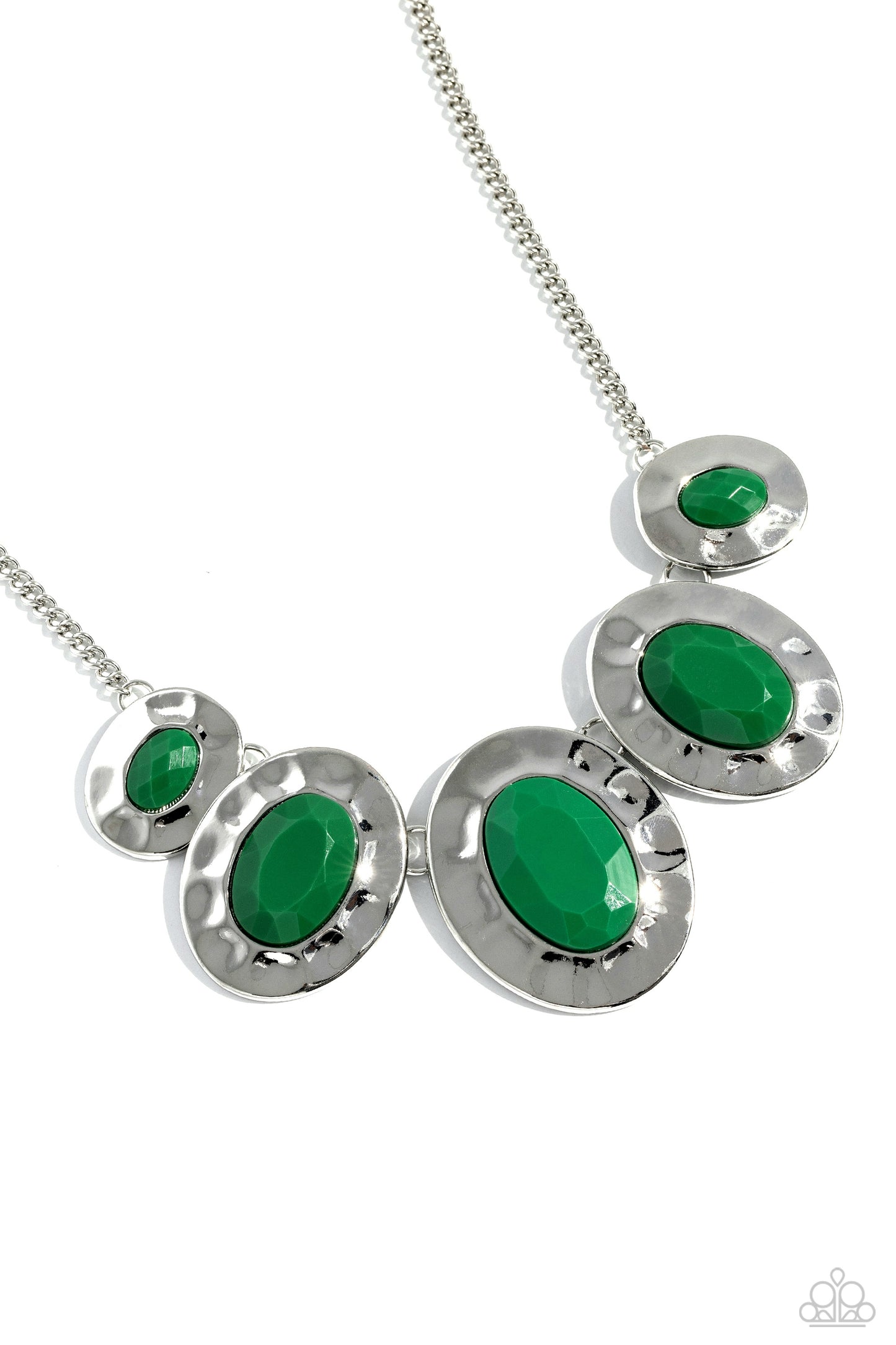 Rivera Rendezvous - Green Hammered Necklace