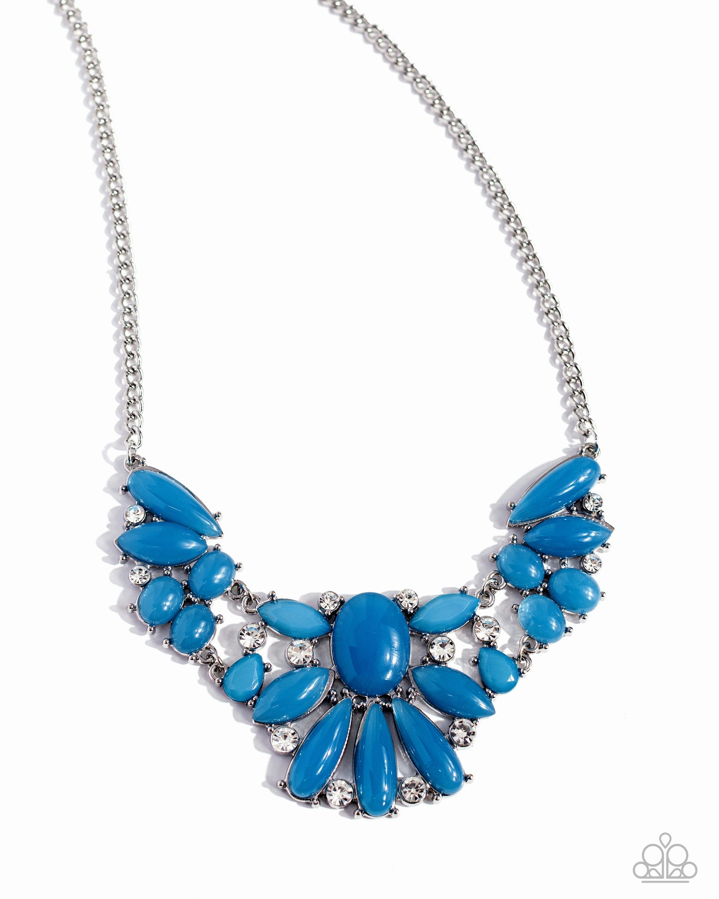 Dazzling Diadem - Blue Rhinestone Necklace