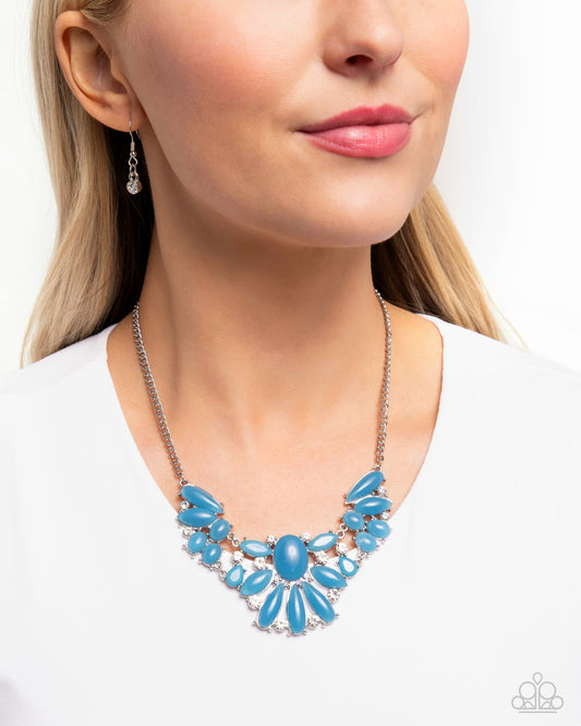 Dazzling Diadem - Blue Rhinestone Necklace