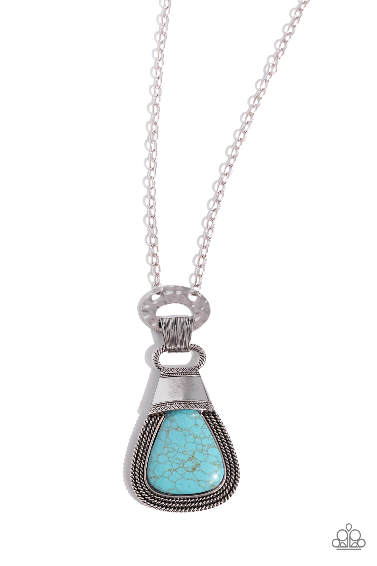 Rodeo Royale - Blue Oversized Turquoise Necklace