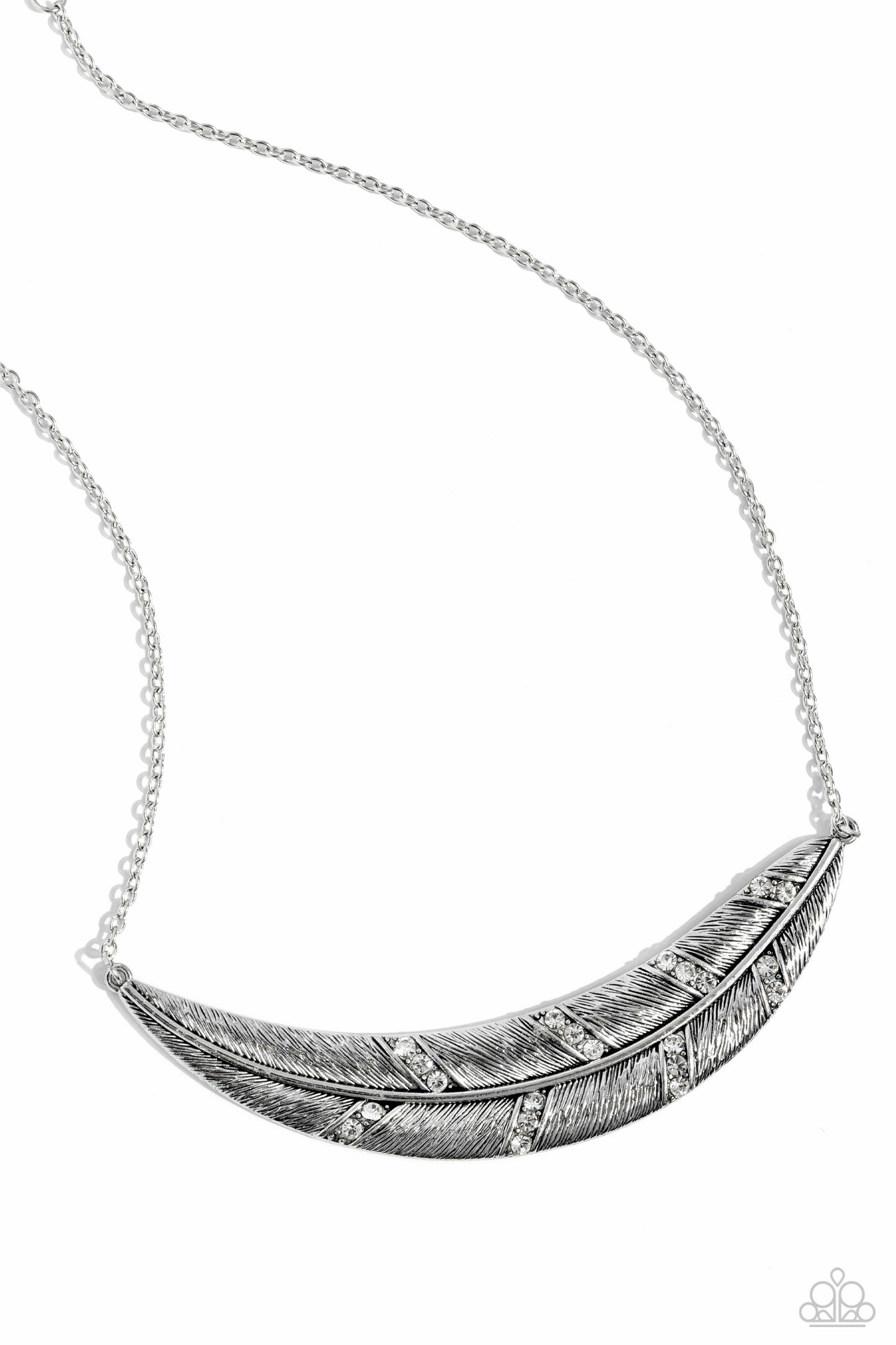 Say You QUILL - White Rhinestone Necklace