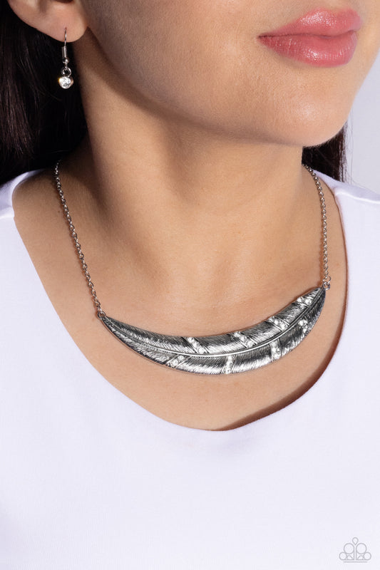 Say You QUILL - White Rhinestone Necklace