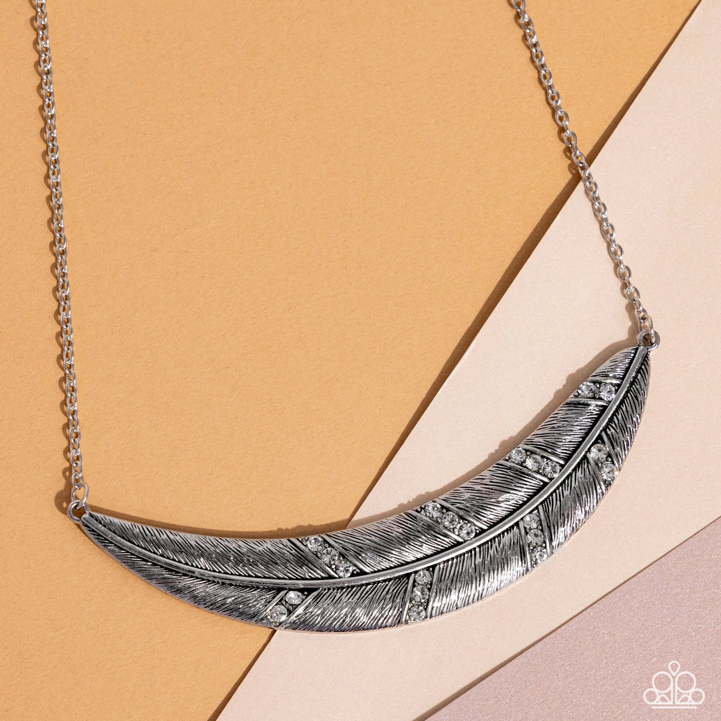Say You QUILL - White Rhinestone Necklace