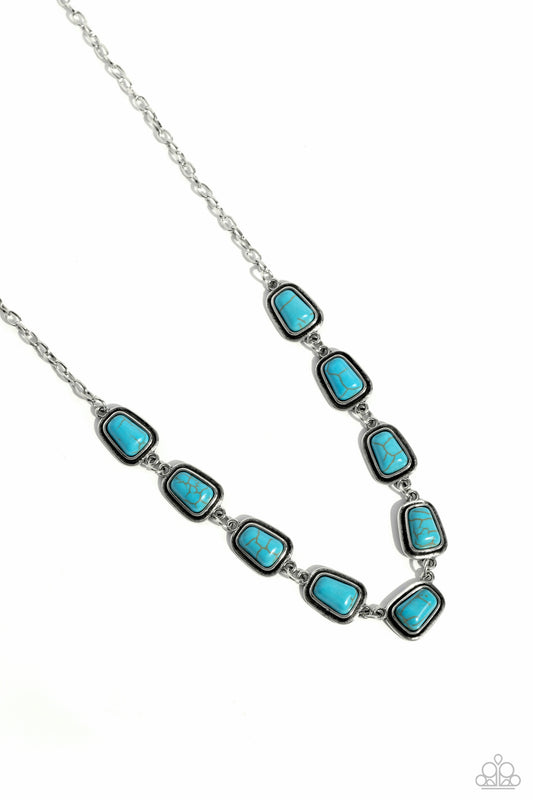 Southern Safari - Blue Encased Trapezoidal Necklace