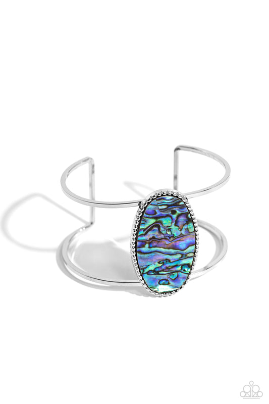 Enigmatic Energy - Blue Wire Cuff Bracelet