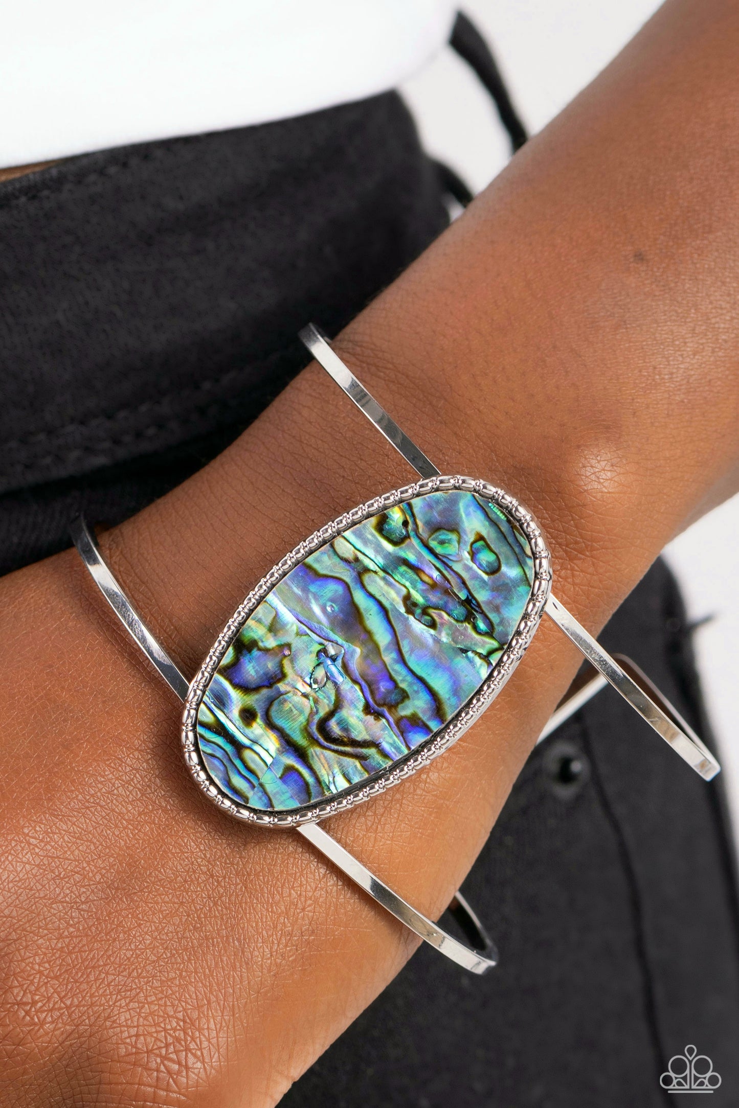 Enigmatic Energy - Blue Wire Cuff Bracelet