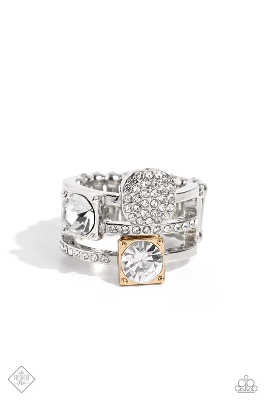 Tailored Two-Tone - Multi Rhinestone Ring