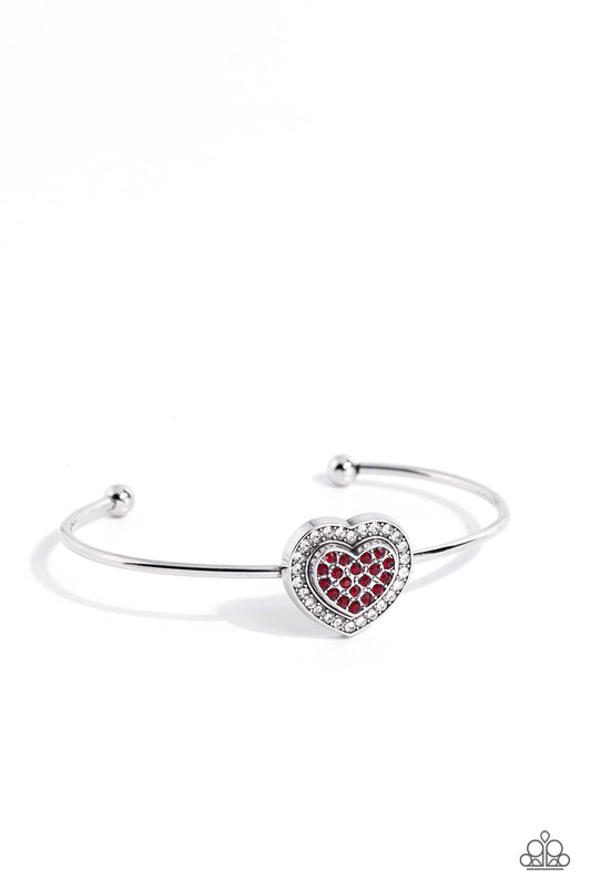 Stunning Soulmates - Red Cuff Bracelet