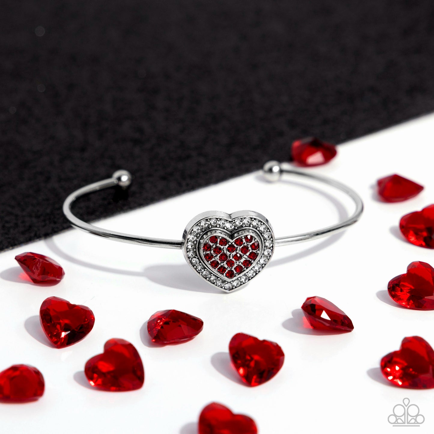 Stunning Soulmates - Red Cuff Bracelet