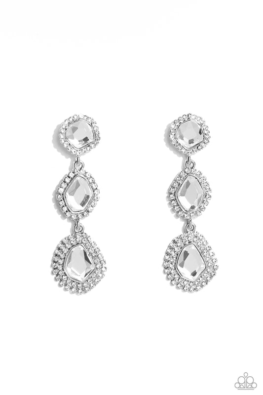 Prove Your ROYALTY - White Rhinestone Earrings