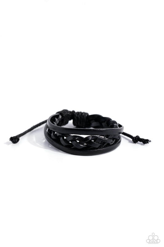 ROAM and Board - Black Leather Bracelet