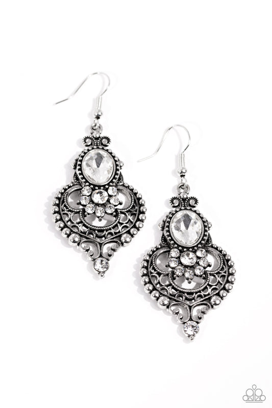 Castle Chateau - White Earrings