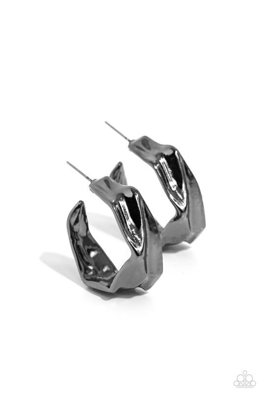 Cutting Edge Couture - Black Gunmetal Earrings