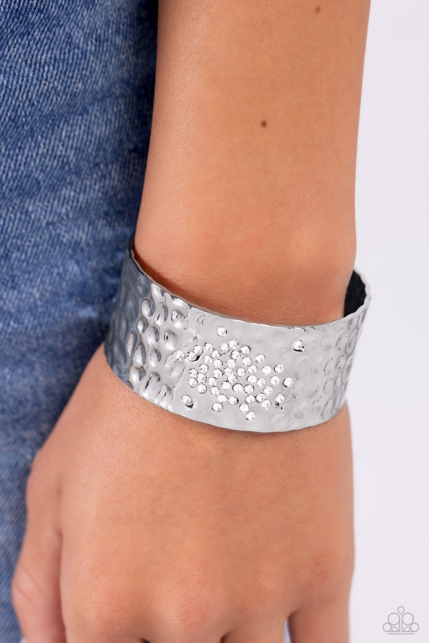 Speckled Sparkle - White Rhinestone Bracelet
