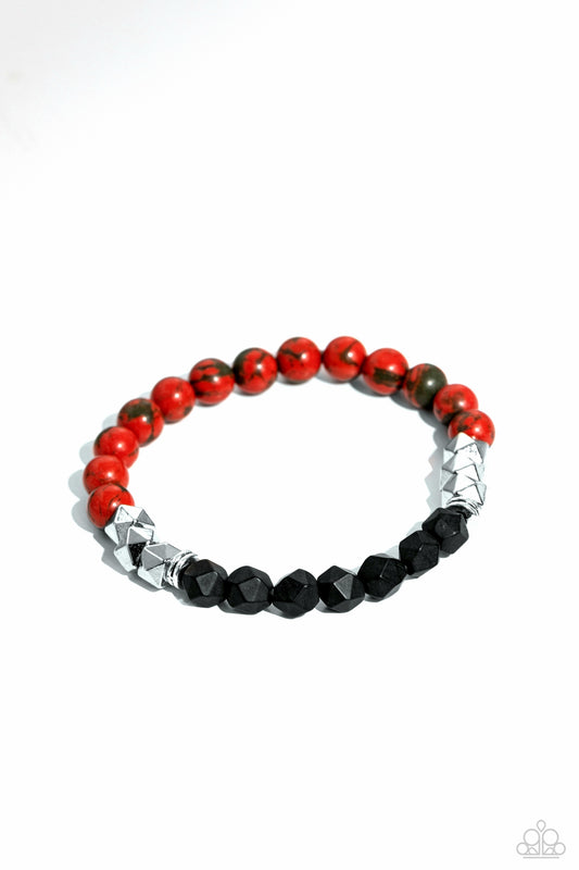 Defaced Deed - Orange Beaded Men's Bracelet