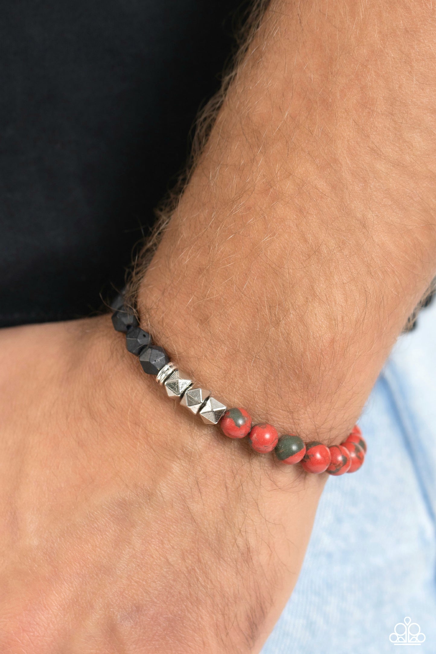 Defaced Deed - Orange Beaded Men's Bracelet