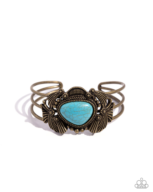 Western Wonderland - Brass Turquoise Bracelet