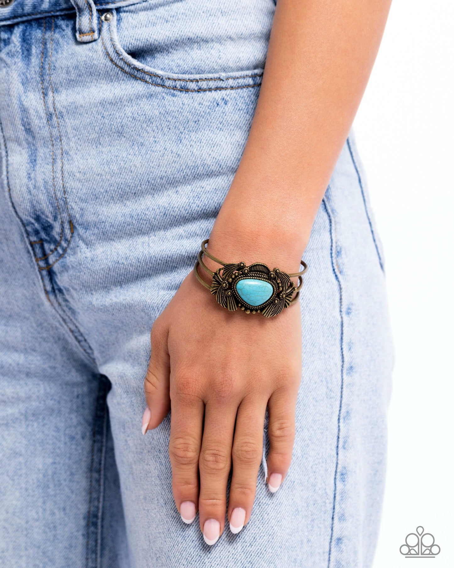Western Wonderland - Brass Turquoise Bracelet