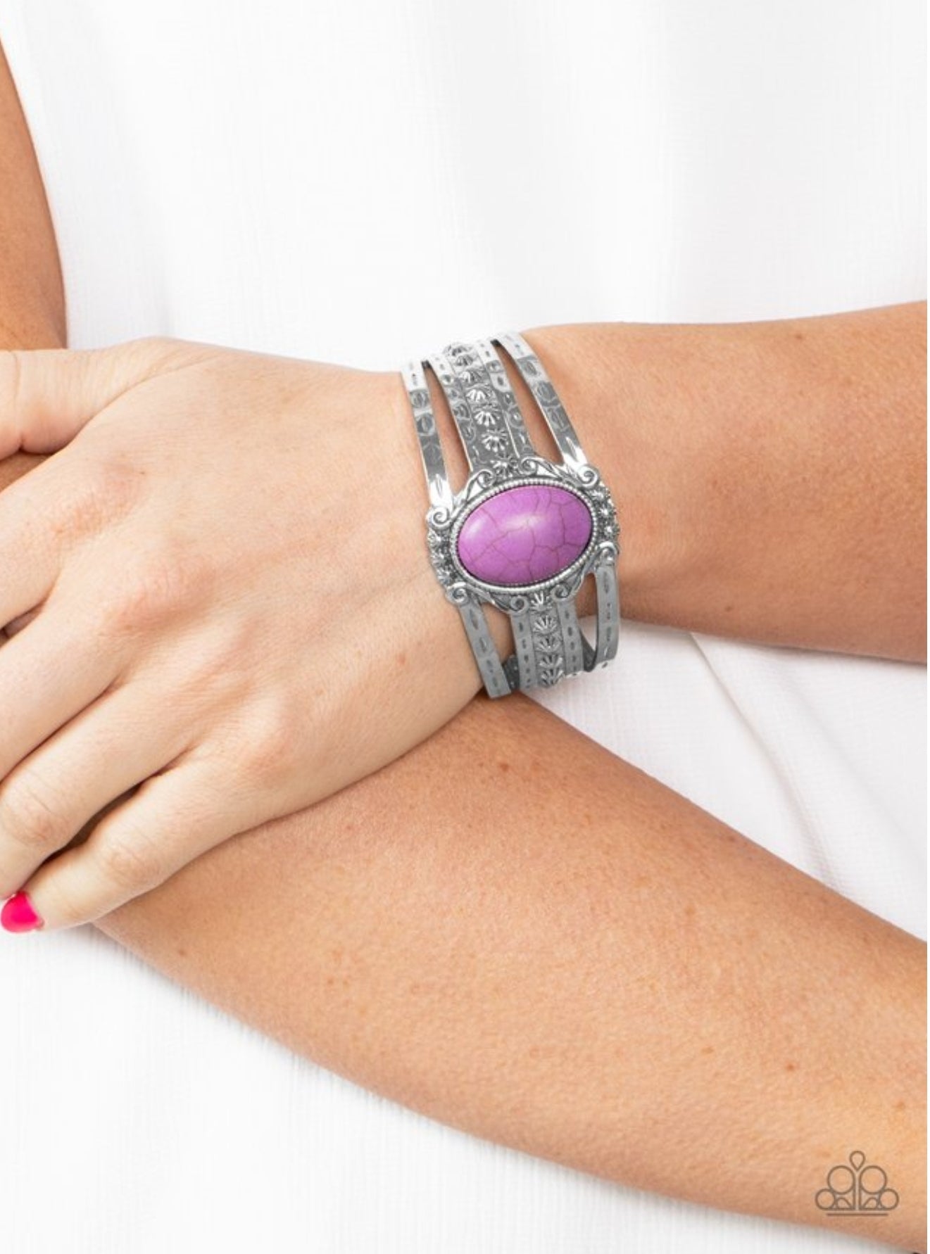 Mojave Mecca - Purple Stone Cuff Bracelet