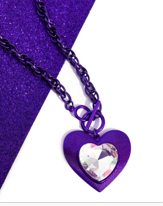Modern Matchup - Purple Heart Necklace