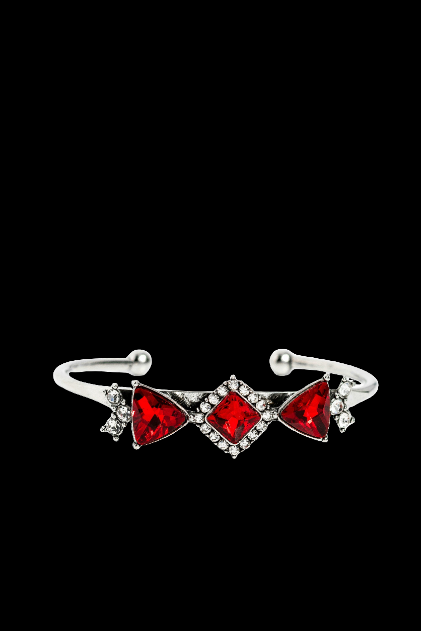 Strategic Sparkle - Red Glassy Bracelet