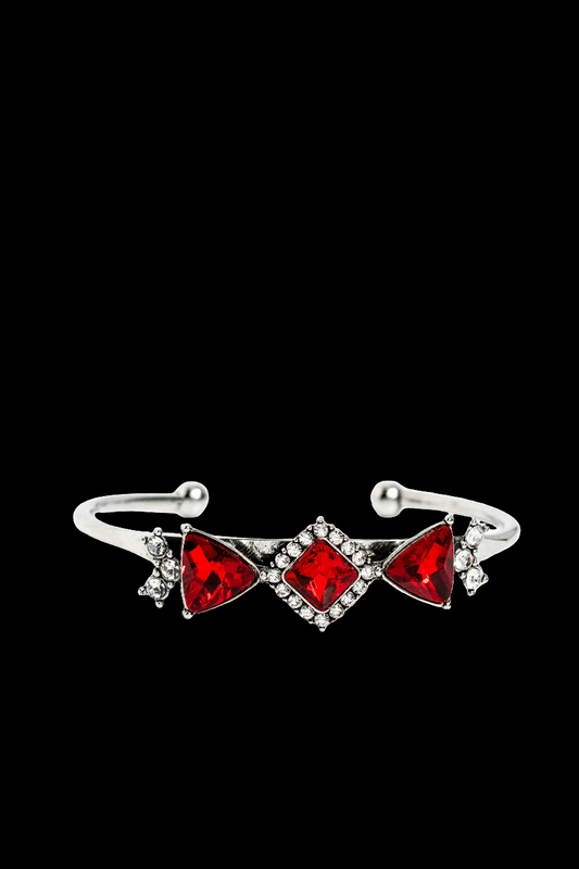 Strategic Sparkle - Red Glassy Bracelet